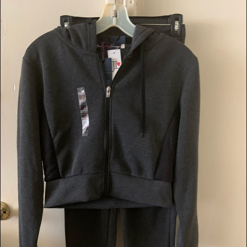 Roma Concept  - Charcoal Grey/Black Sweat set - sweat shirt/sweat pants XL